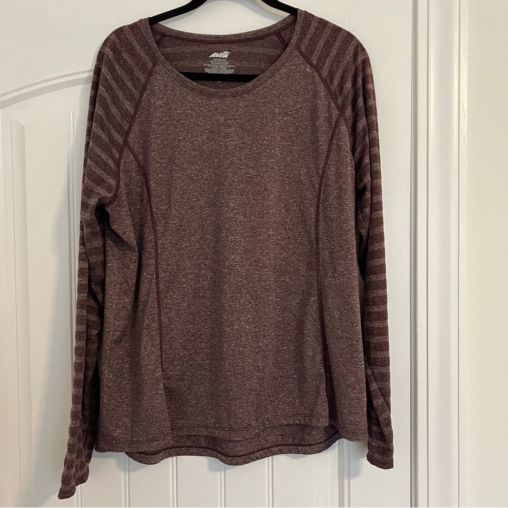 Avia Burgundy Striped Sleeve Shirt